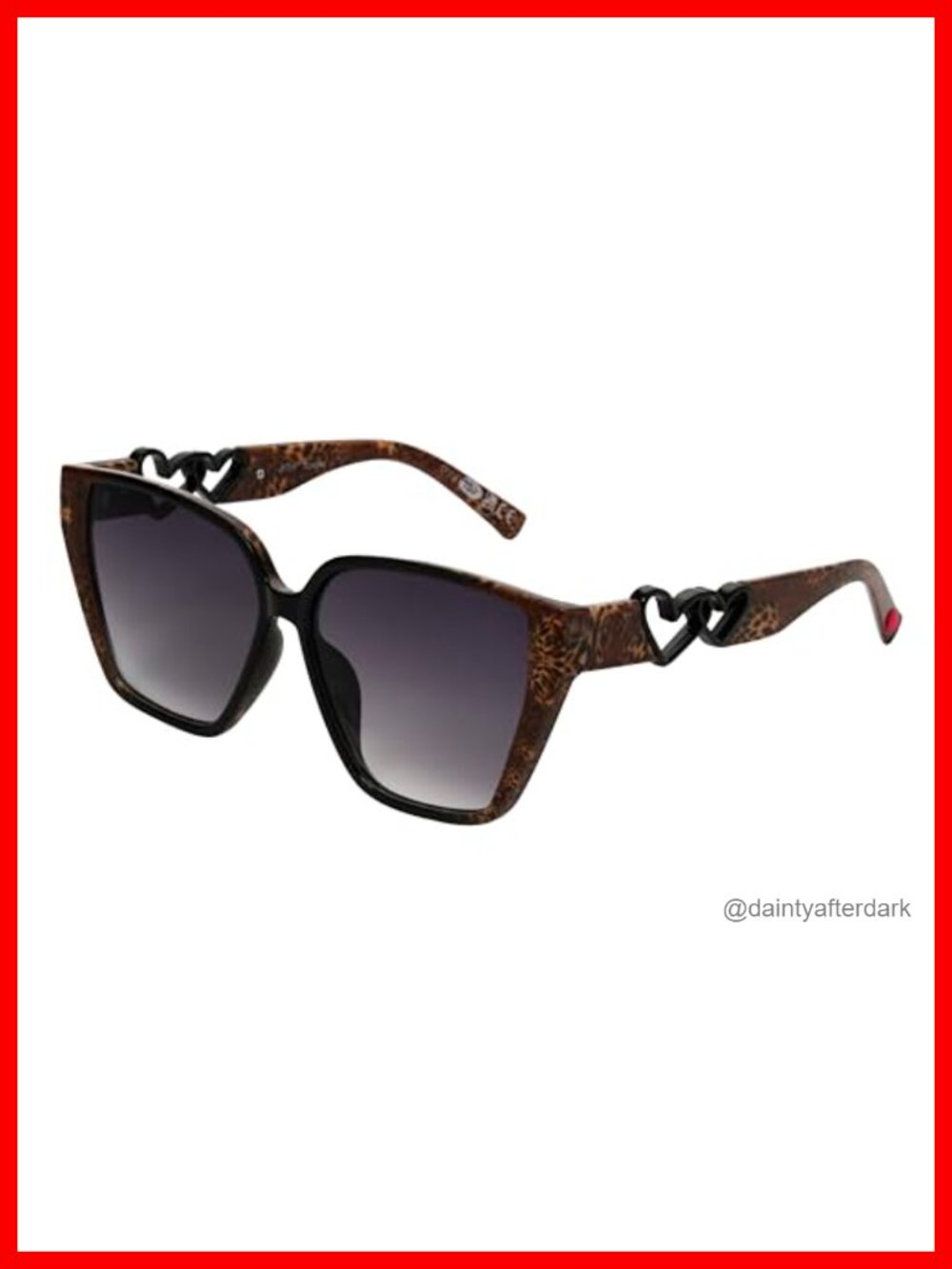 Cateye Sunglasses Leopard Print Gradient Lens 58 mm